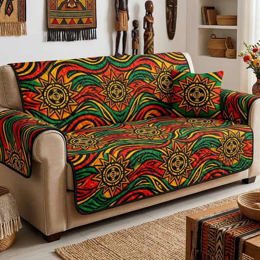 Sun Pattern Quilted Sofa Cover NCU0NXD1832