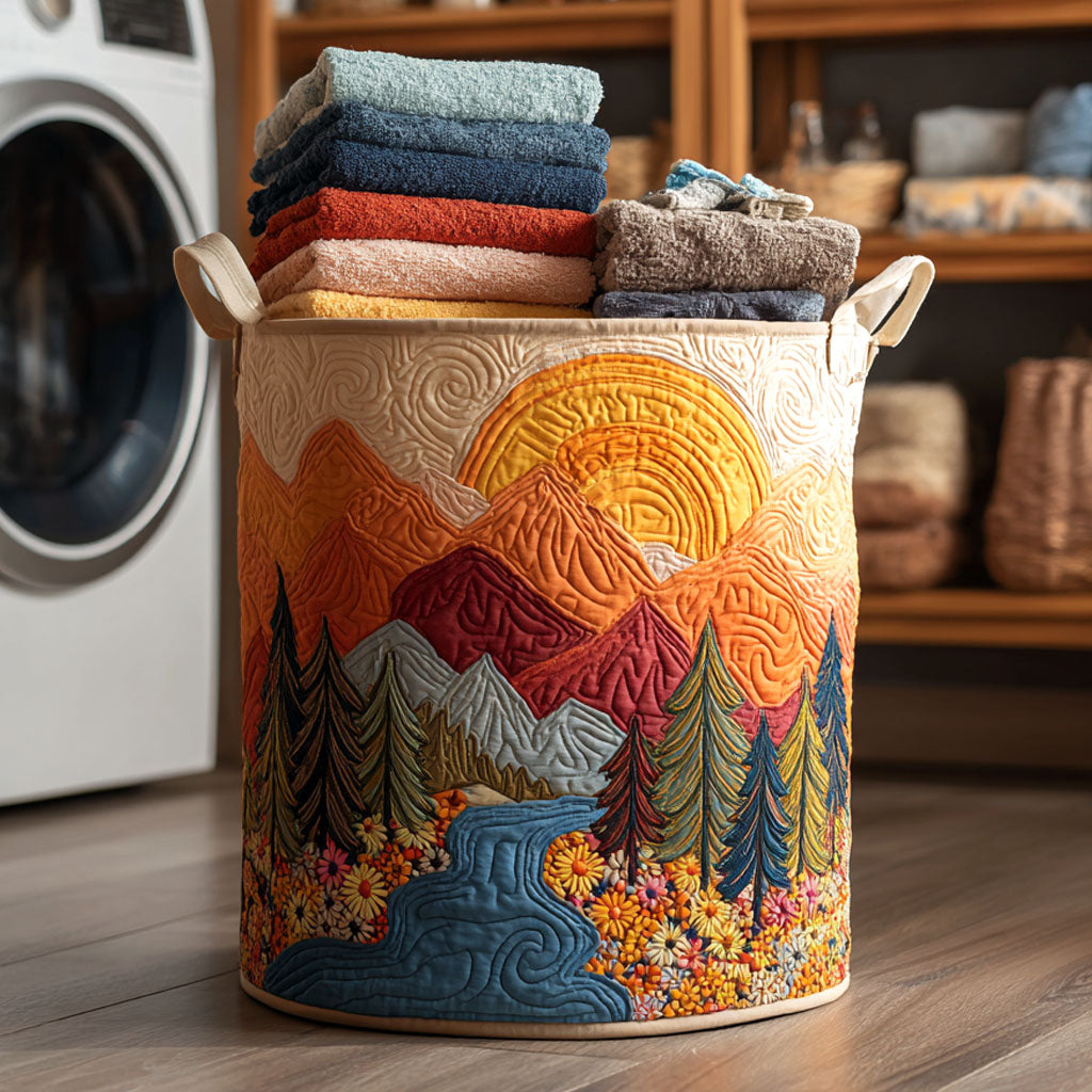 Quilted Rainbow Laundry Basket main image 1
