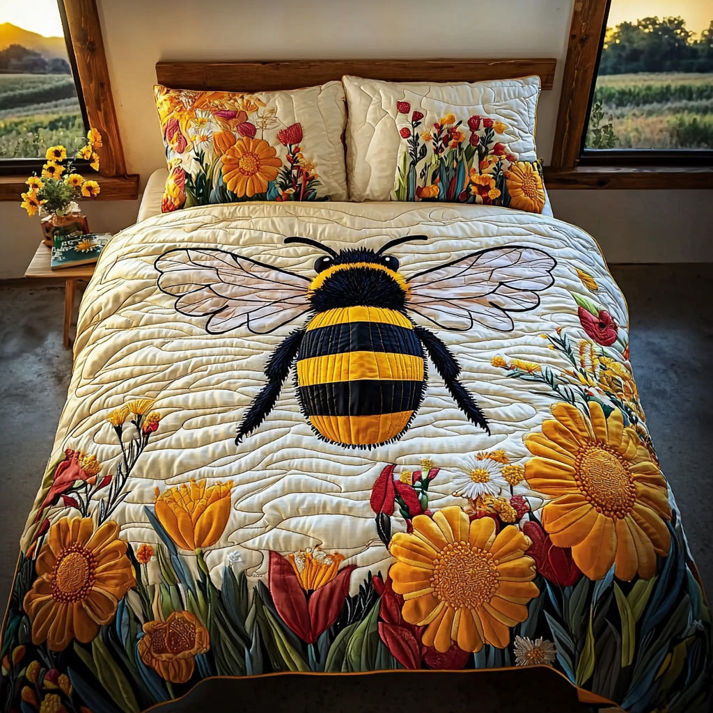Sunbeam Flight 3-Piece Quilted Bedding Set NCU0DV550