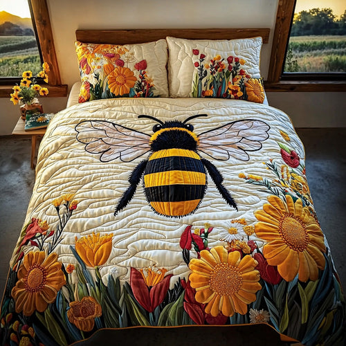 Sunbeam Flight 3-Piece Quilted Bedding Set NCU0DV550