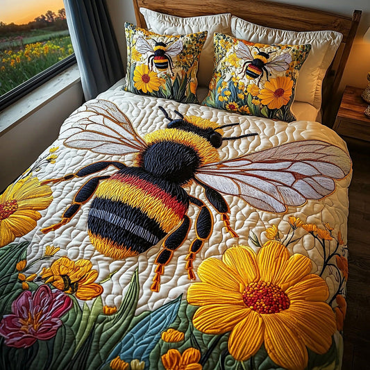 Sunbee Bloom 3-Piece Quilted Bedding Set NCU0DV542