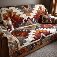 Sunburnt Horizon Quilted Sofa Cover NCU0NTD1238