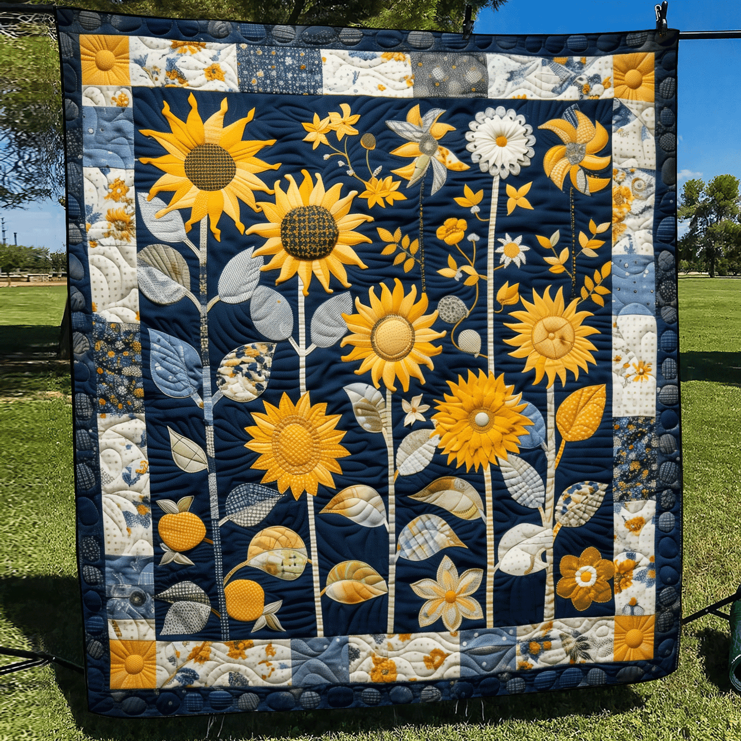 Sunburst Floral Quilted Blanket NCU0TH1012