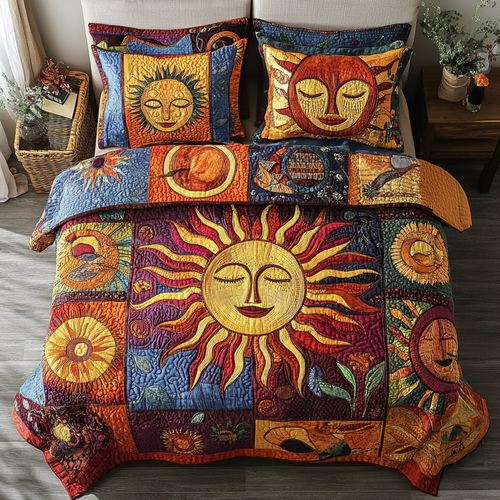 Sunburst Bliss 3-Piece Quilted Bedding Set NCU0NVH089
