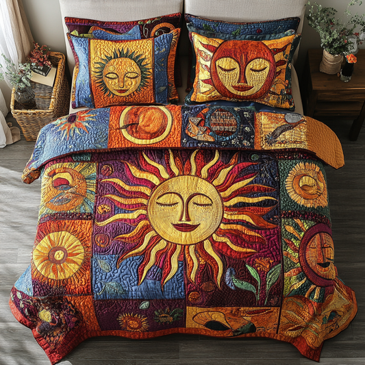 Sunburst Bliss 3-Piece Quilted Bedding Set NCU0NVH089