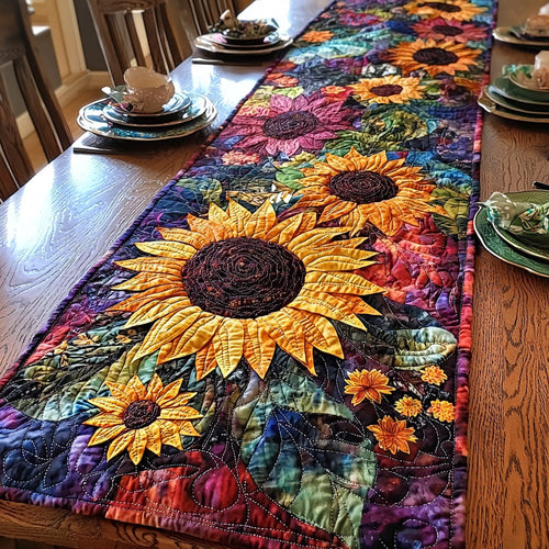 Sunburst Bloom Quilted Table Runner NCU0DV530