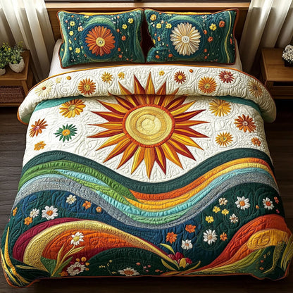 Sunburst Garden 3-Piece Quilted Bedding Set NCU0PTT269