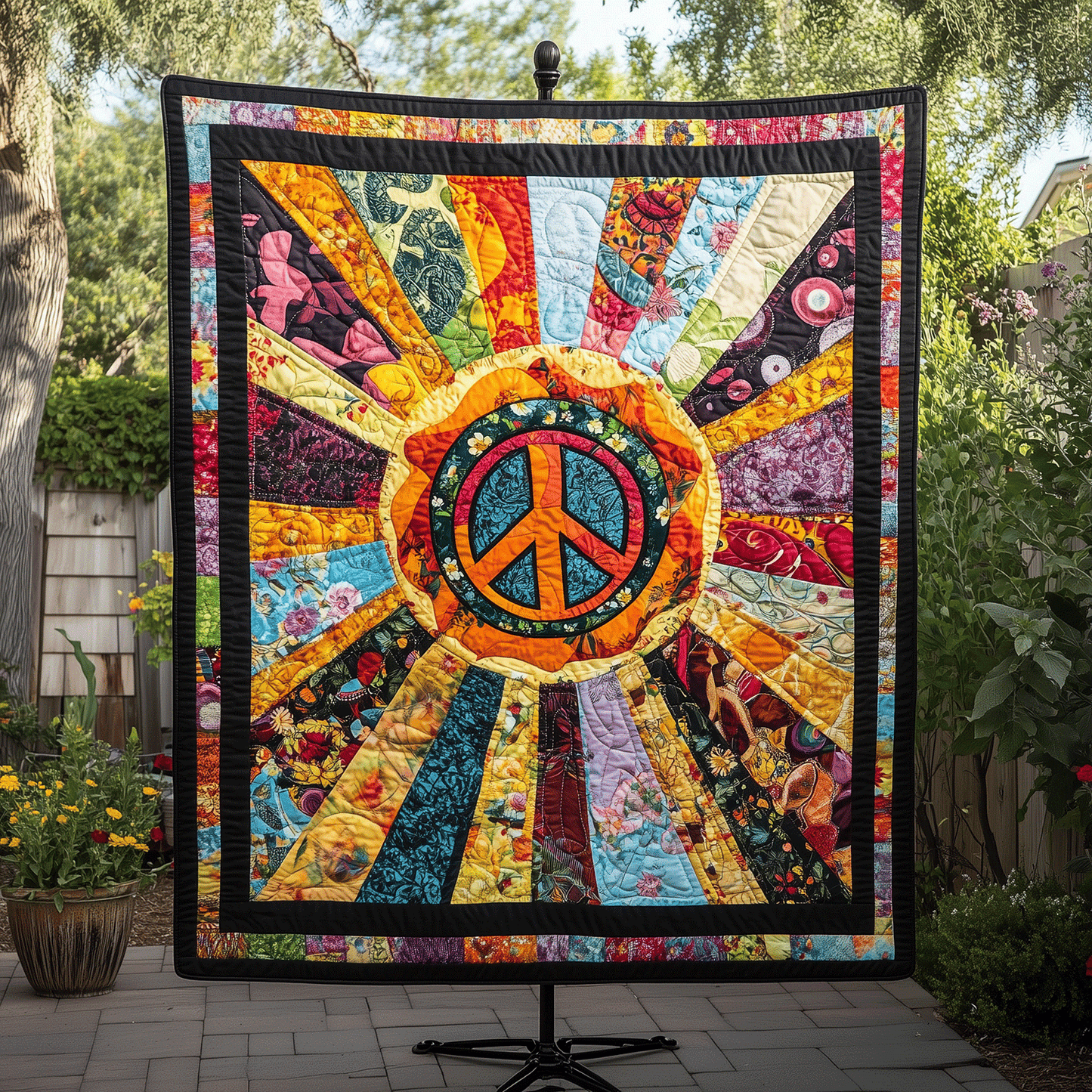 Sunburst Peace Quilted Blanket NCU0TH1717