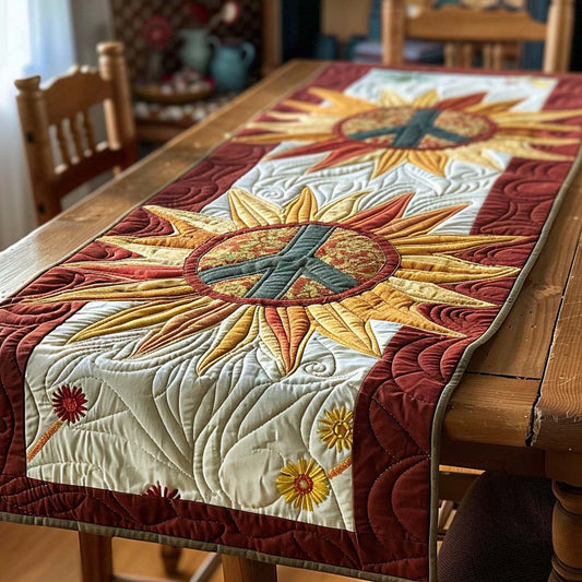 Sunburst Peace Quilted Table Runner NCU0DQQ0168