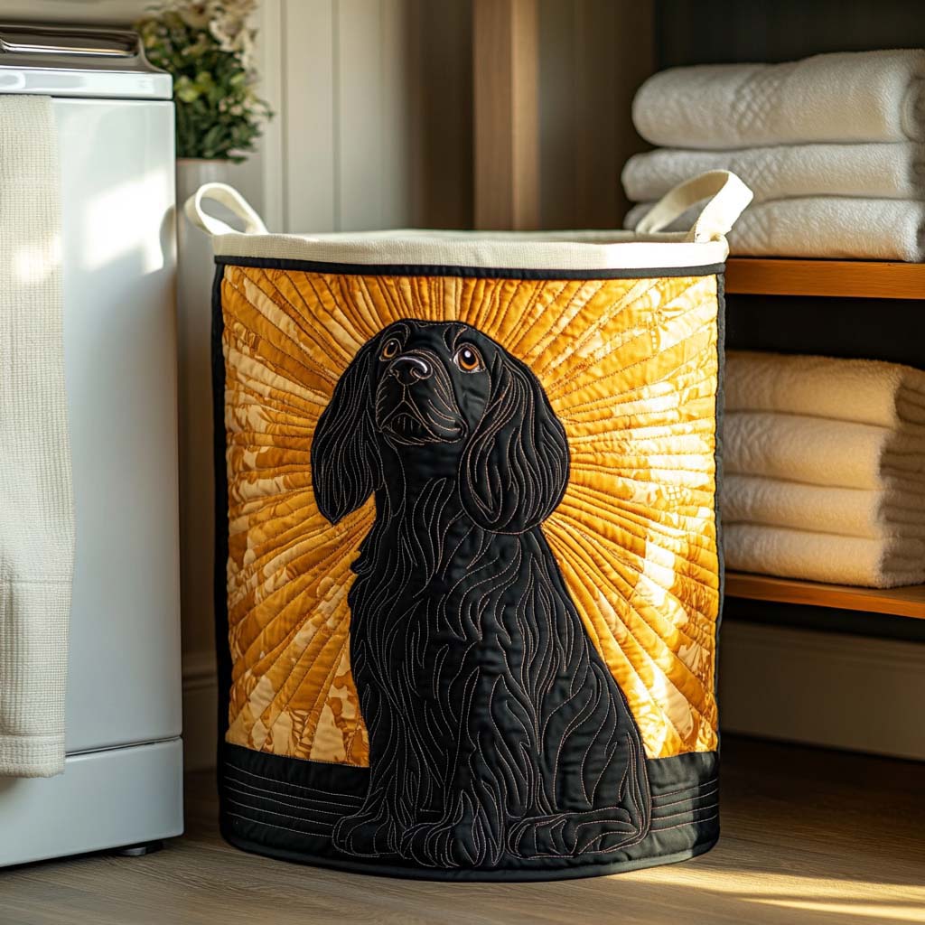 Jingle Schnauzer Quilted Laundry Basket NCU0DV1085