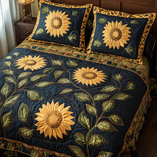 Sunflower Dreams 3-Piece Quilted Bedding Set NCU0TL1720