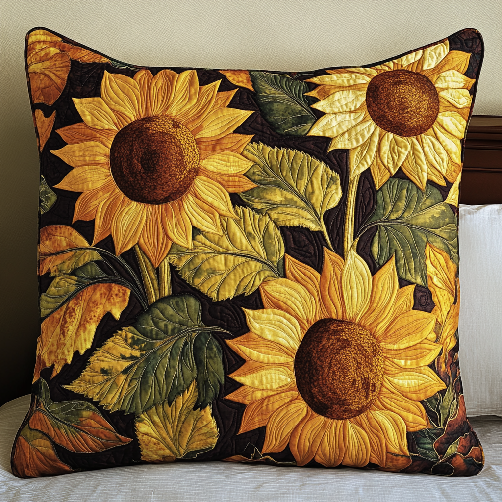 Sunflower Fields Quilted Pillow Case NCU0TL1946