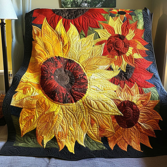 Sunflower Firestorm Quilted Blanket NCU0TL459