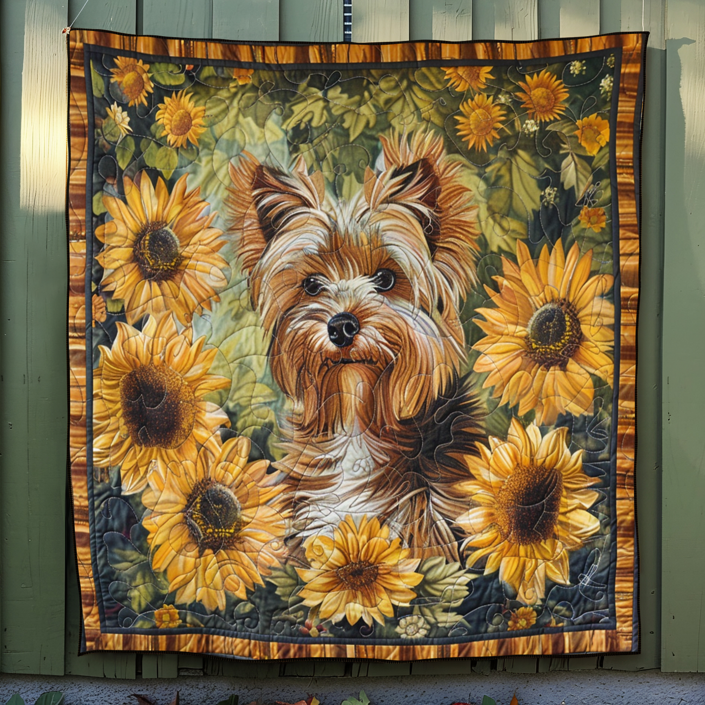 Sunflower Pup Quilted Blanket NCU0NT025