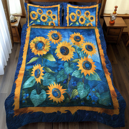 Sunflower Serenity 3-Piece Quilted Bedding Set NCU0TH912