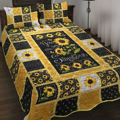 Sunflower Sunshine 3-Piece Quilted Bedding Set NCU0TH492