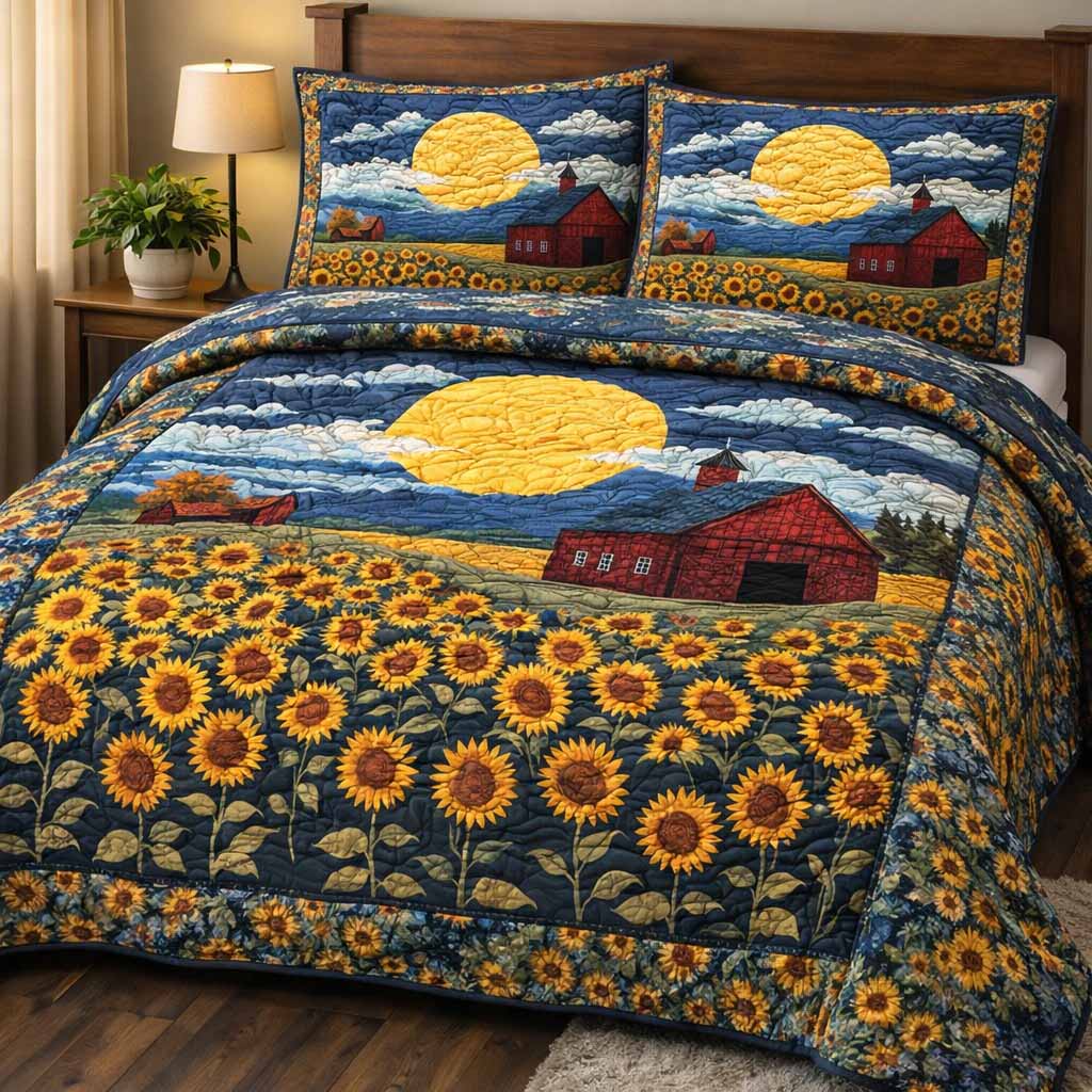 Sunflower Barn 3-Piece Quilted Bedding Set NCU0NXD1684