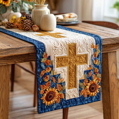 Sunflower Blessing Quilted Table Runner NCU0NXD501