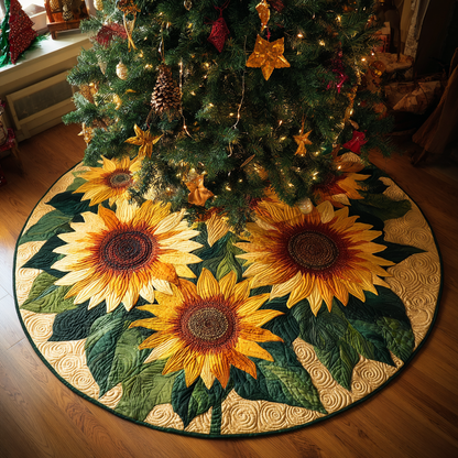 Sunflower Bliss Christmas Quilted Tree Skirt NCU0DDK1632