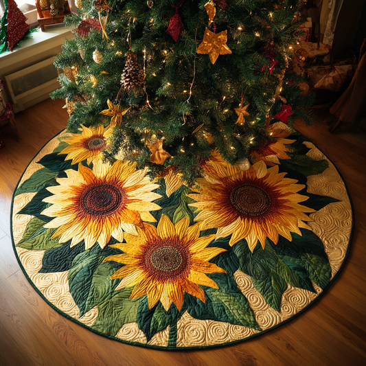 Sunflower Bliss Christmas Quilted Tree Skirt NCU0DDK1632