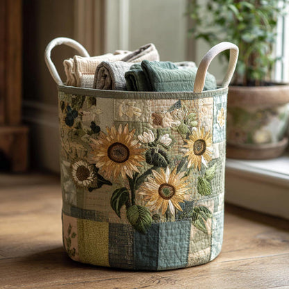 Sunflower Bliss Quilted Laundry Basket NCU0DV1760