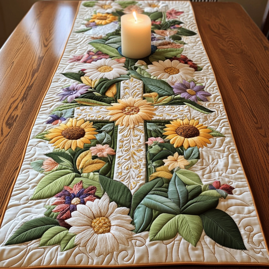 Sunflower Bliss Quilted Table Runner NCU0NVH365