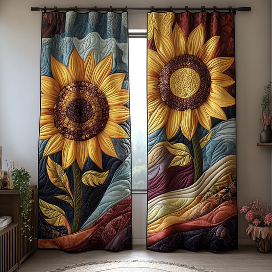 Sunflower Bloom Quilted Curtains NCU0DDK2010