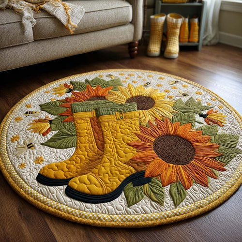 Sunflower Boots Quilted Round Mat NCU0NNT1940