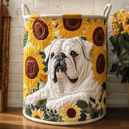 Sunflower Bulldog Dream Quilted Laundry Basket NCU0NXD551