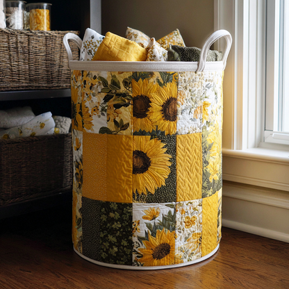 Sunflower Charm Quilted Laundry Basket NCU0DDK1615