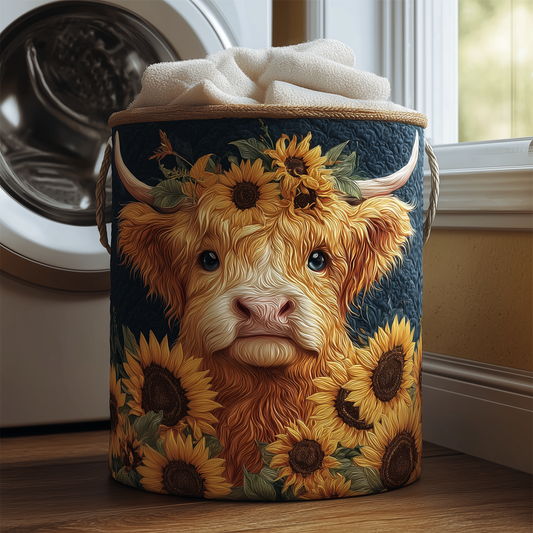 Sunflower Cow Quilted Laundry Basket NCU0TH2936