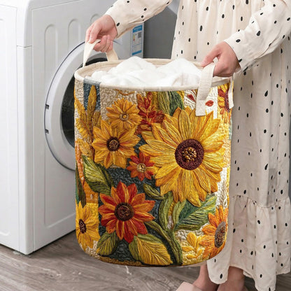 Sunflower Dream Quilted Laundry Basket NCU0NTD015