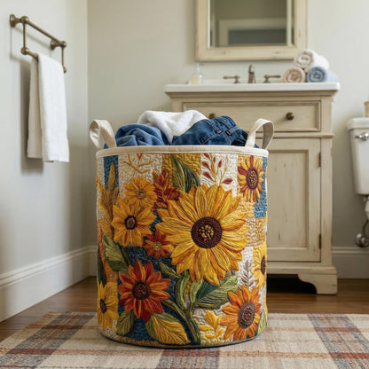 Sunflower Dream Quilted Laundry Basket NCU0NTD015