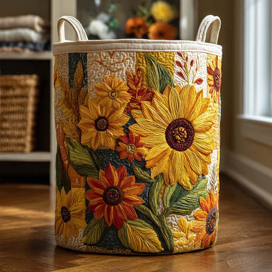 Sunflower Dream Quilted Laundry Basket NCU0NTD015
