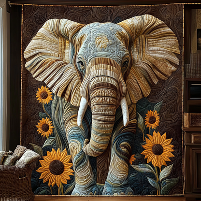 Sunflower Elephant Quilted Blanket NCU0DV1109