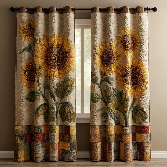 Sunflower Field Quilted Curtains NCU0DDK2012