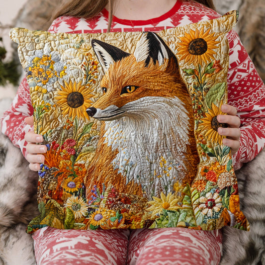 Sunflower Fox Quilted Pillow Case NCU0DV1055