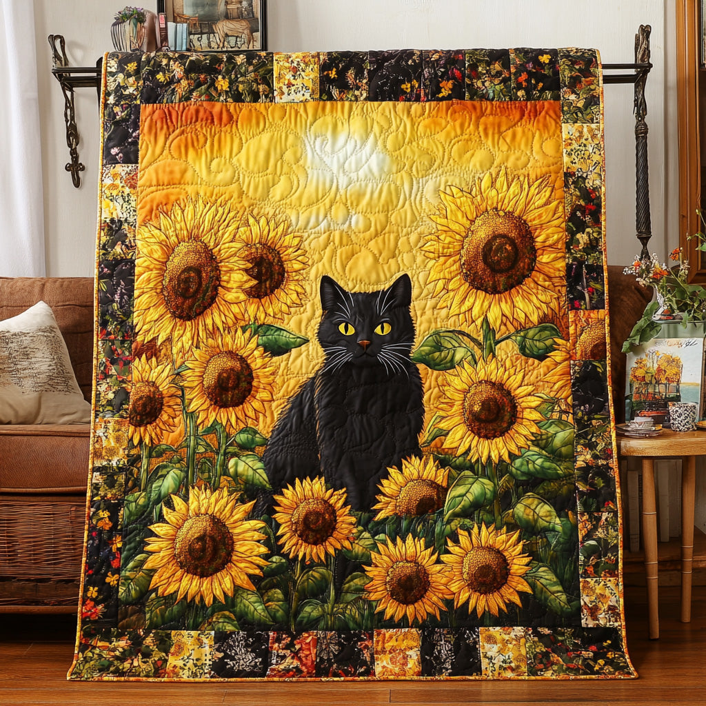 Sunflower Gaze Quilted Blanket NCU0PVL736