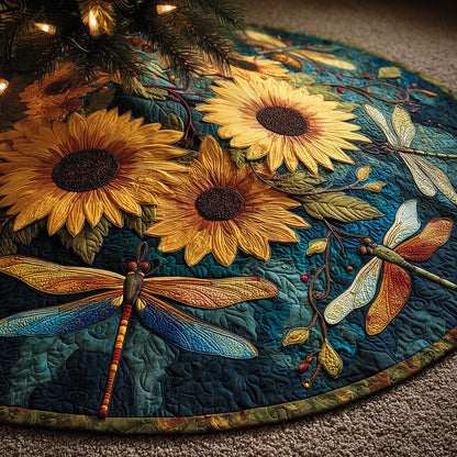 Sunflower Glide Christmas Quilted Tree Skirt NCU0PVL761