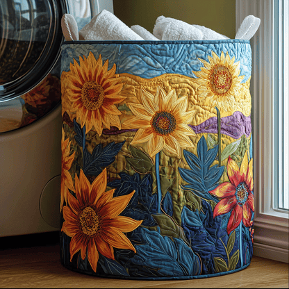 Sunflower Glow Quilted Laundry Basket NCU0TH2901