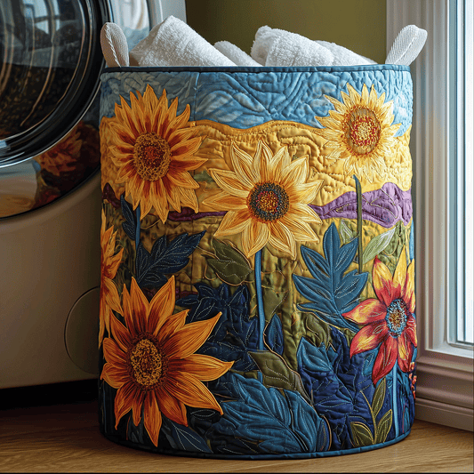 Sunflower Glow Quilted Laundry Basket NCU0TH2901