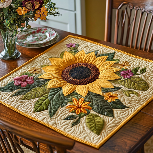 Sunflower Grace Quilted Table Topper NCU0DDK626
