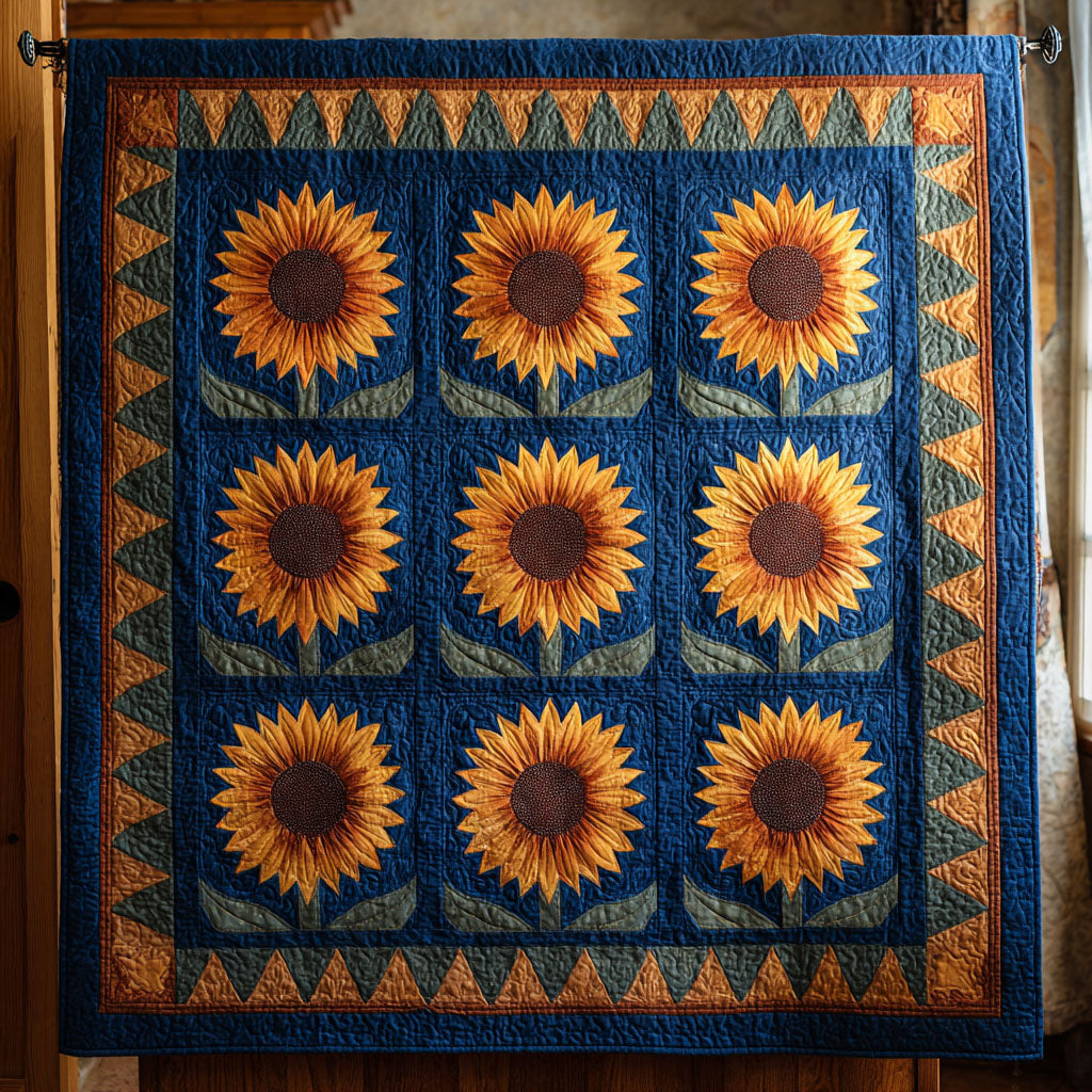 Sunflower Harvest Quilted Blanket NCU0DDK2328