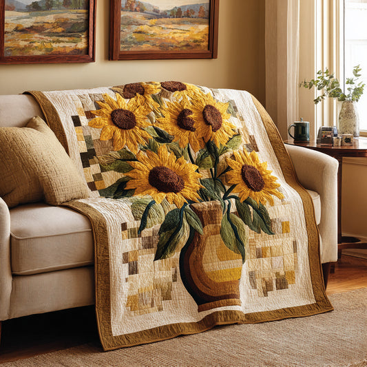 Sunflower Harvest Quilted Blanket NCU0LDH840