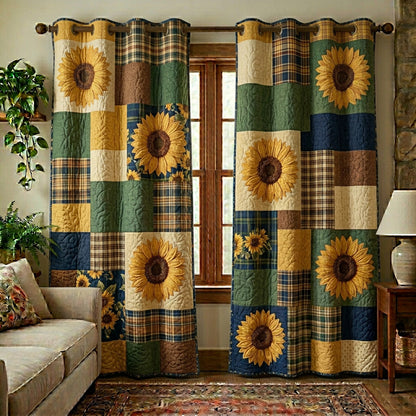 Sunflower Harvest Quilted Curtains NCU0NTV959