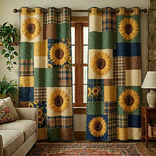 Sunflower Harvest Quilted Curtains NCU0NTV959
