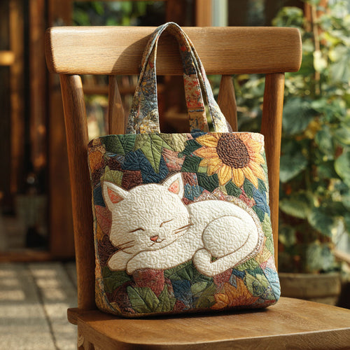 Sunflower Magic Cat Quilted Tote Bag NCU0PTT1771