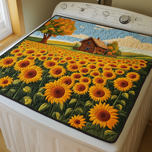 Sunflower Meadow Quilted Washer and Dryer Cover NCU0DDK634