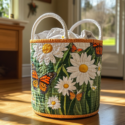 Sunflower Monarchs Quilted Laundry Basket NCU0PVL406