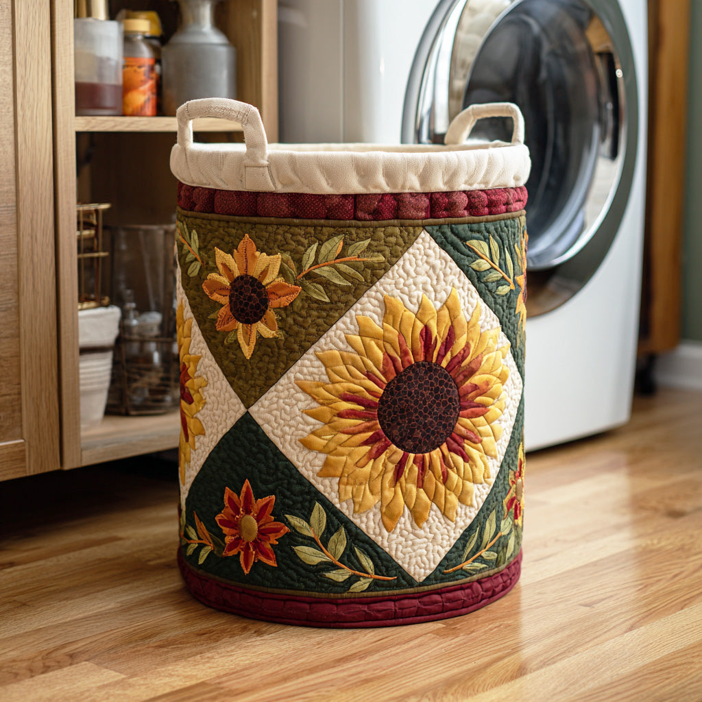 Sunflower Mood Quilted Laundry Basket NCU0NTD1310